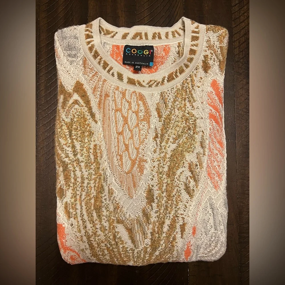 Rare Vintage 2000s 100% Authentic Coogi Sweater Beautiful Color Combo Sz 2X NWT